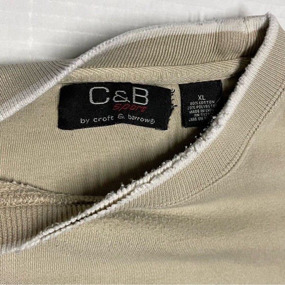 Croft & Barrow Beige Crewneck Sweater with Nature Deer Design - Flaw - Picture 7 of 8